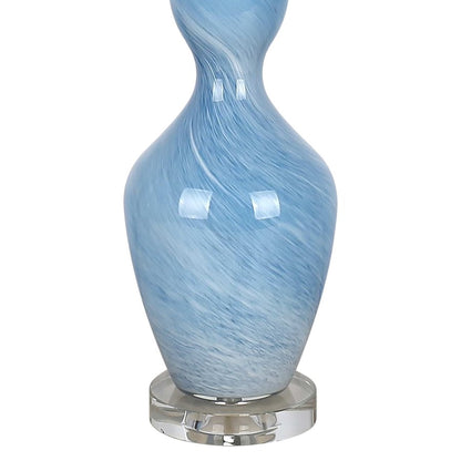 Classy Living Azure Elegance 1Lt Table Lamp/Set of 2, Blue, White/White