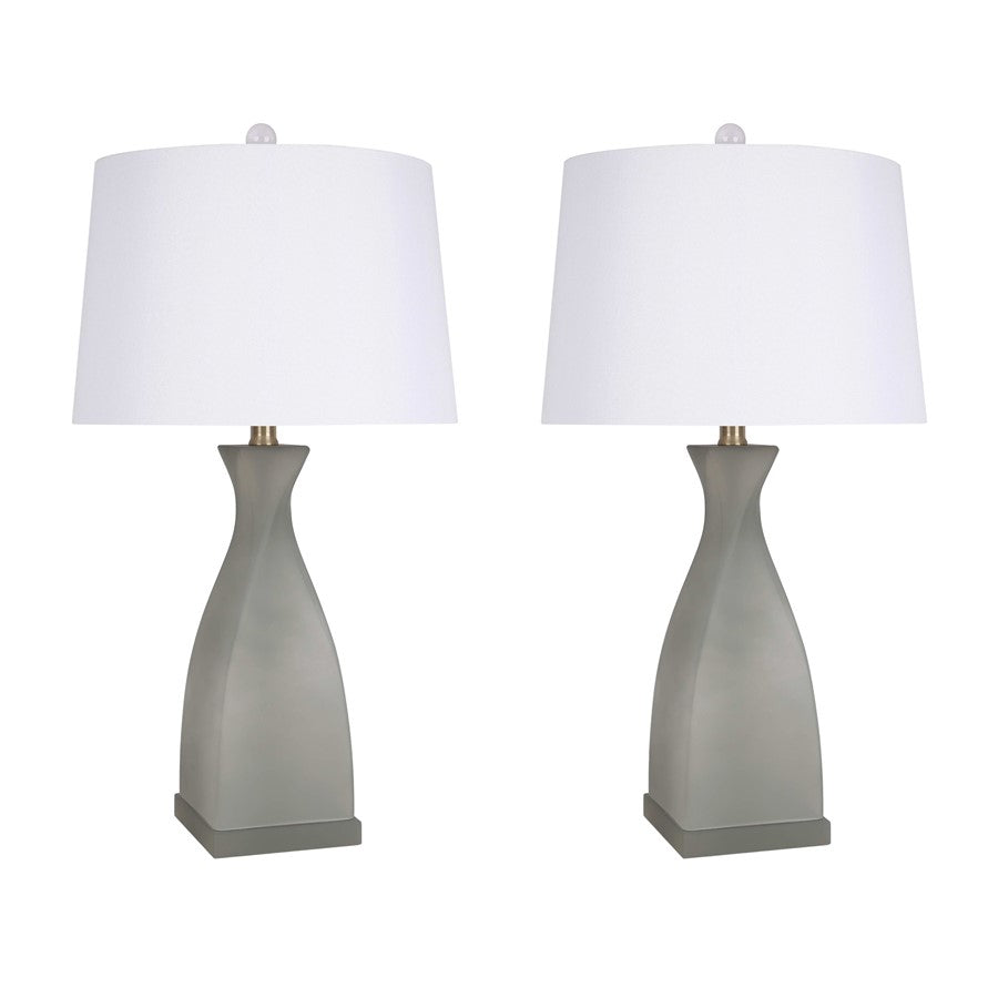 Classy Living Sage Elegance Art Glass Table Lamp/Set of 2, Sage/Wht - DS-ECL3288