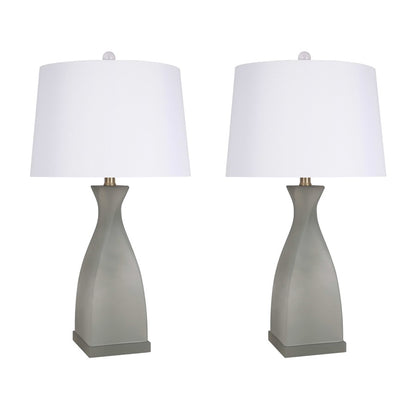 Classy Living Sage Elegance Art Glass Table Lamp/Set of 2, Sage/Wht - DS-ECL3288