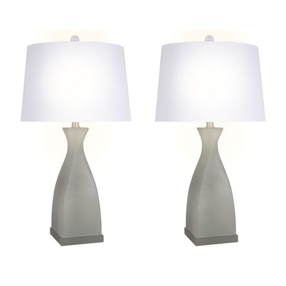 Classy Living Sage Elegance Art Glass Table Lamp/Set of 2, Sage/White
