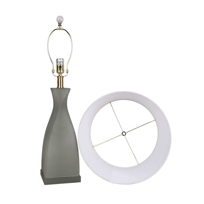 Classy Living Sage Elegance Art Glass Table Lamp/Set of 2, Sage/White
