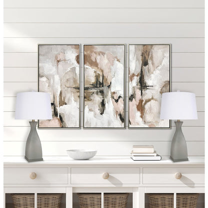 Classy Living Sage Elegance Art Glass Table Lamp/Set of 2, Sage/White