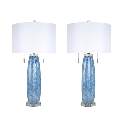 Classy Living Azure Drift 2Lt Table Lamp/Set of 2, Blue, Wht/Wht - DS-ECL3290