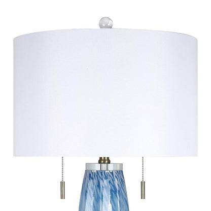 Classy Living Azure Drift 2Lt Table Lamp/Set of 2, Blue, White/White