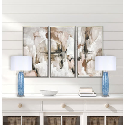 Classy Living Azure Drift 2Lt Table Lamp/Set of 2, Blue, White/White