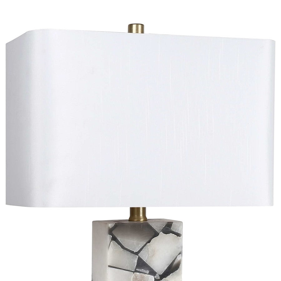 Classy Living Alabaster Mosaic 1Lt Table Lamp/Set of 2, Natural/White