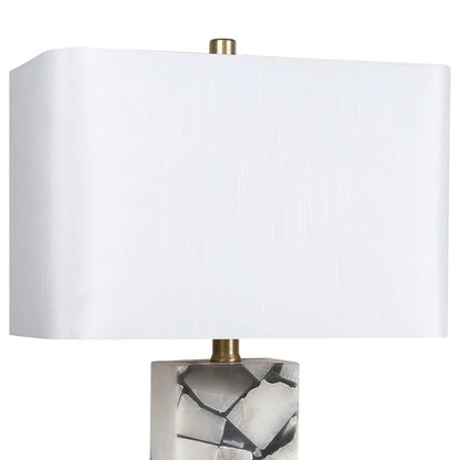 Classy Living Alabaster Mosaic 1Lt Table Lamp/Set of 2, Natural/White