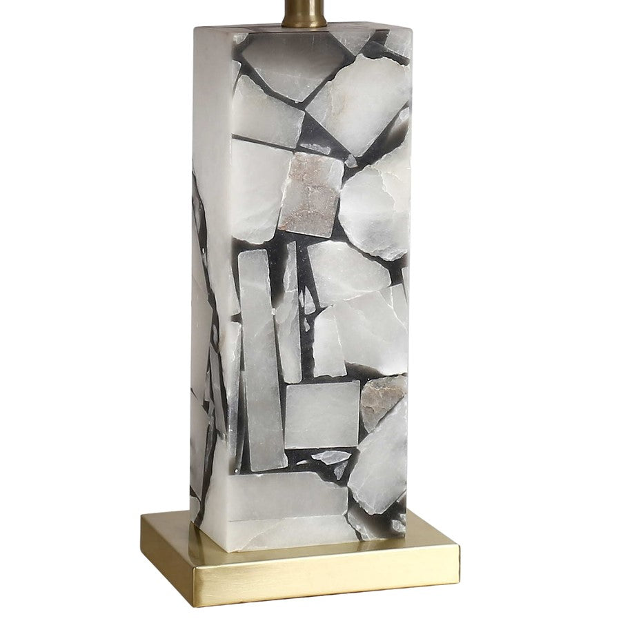 Classy Living Alabaster Mosaic 1Lt Table Lamp/Set of 2, Natural/White