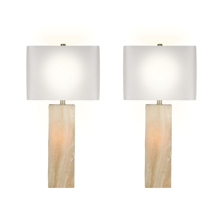 Classy Living Luminous Alabaster Lamp & Night Light Set, Natural