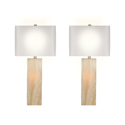 Classy Living Luminous Alabaster Lamp & Night Light Set, Natural