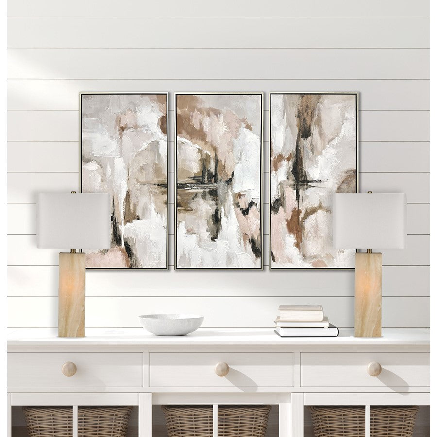 Classy Living Luminous Alabaster Lamp & Night Light Set, Natural