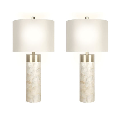 Classy Living Luminous Shell Table Lamp/Set of 2, Natural/Off White