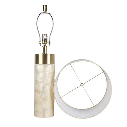 Classy Living Luminous Shell Table Lamp/Set of 2, Natural/Off White
