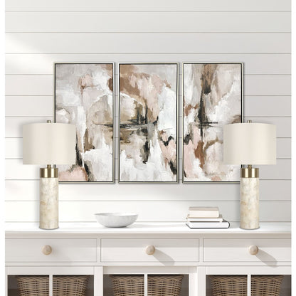 Classy Living Luminous Shell Table Lamp/Set of 2, Natural/Off White
