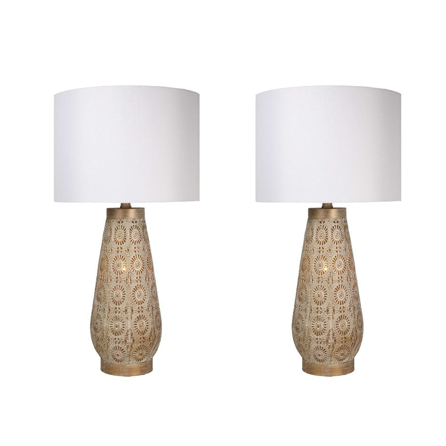 Classy Living Celestial Carve Laser Cut Lamp & Night Light Set, Tan - DS-ECL3298