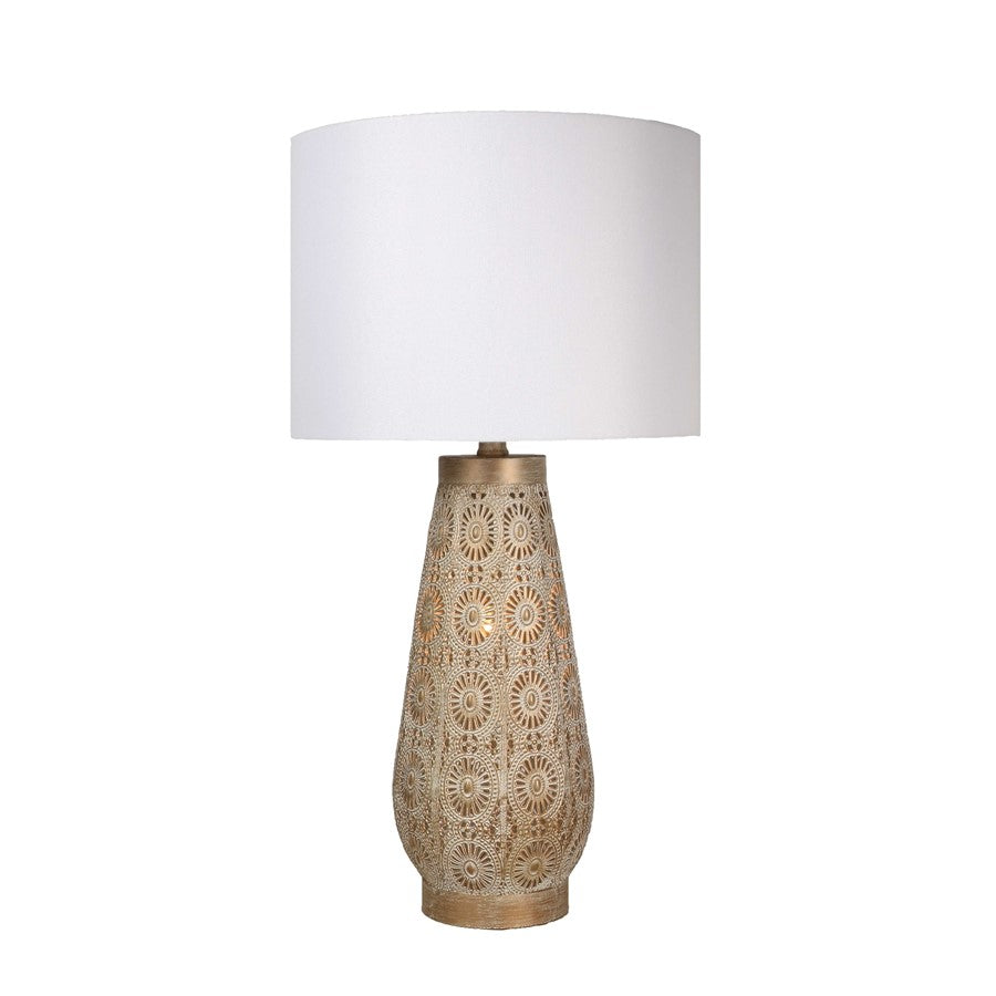Classy Living Celestial Carve Laser Cut Lamp & Night Light Set, Tan