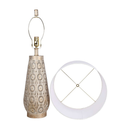 Classy Living Celestial Carve Laser Cut Lamp & Night Light Set, Tan