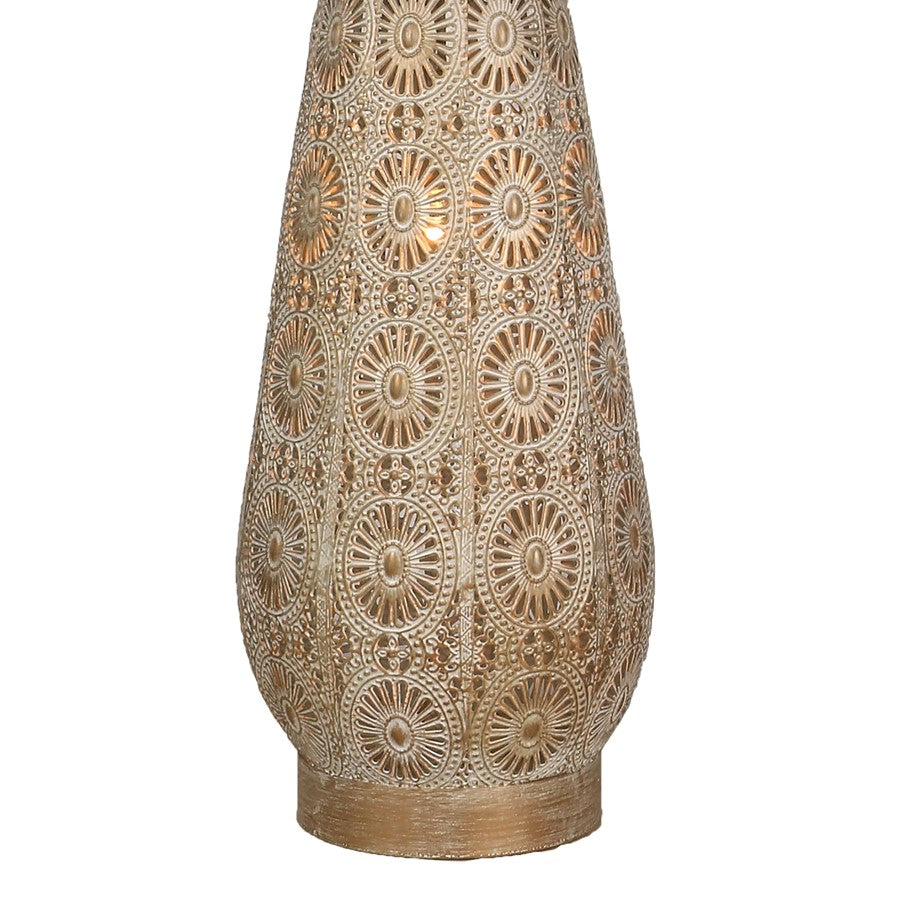 Classy Living Celestial Carve Laser Cut Lamp & Night Light Set, Tan