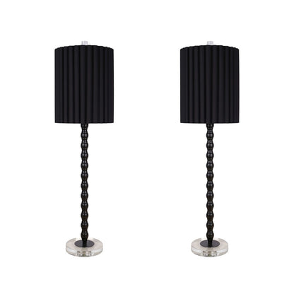 Classy Living Obsidian Elegance Table Lamp/Set of 2, Black/Black - DS-ECL3300