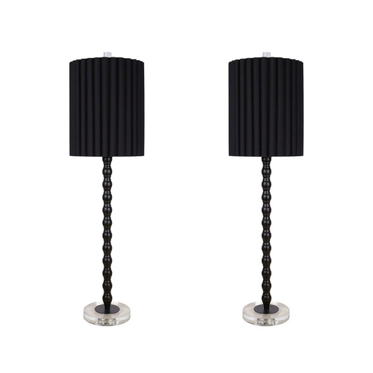 Classy Living Obsidian Elegance Table Lamp/Set of 2, Black/Black - DS-ECL3300
