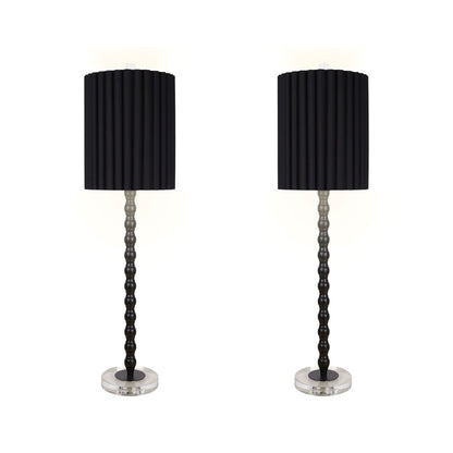Classy Living Obsidian Elegance Table Lamp/Set of 2, Black/Black