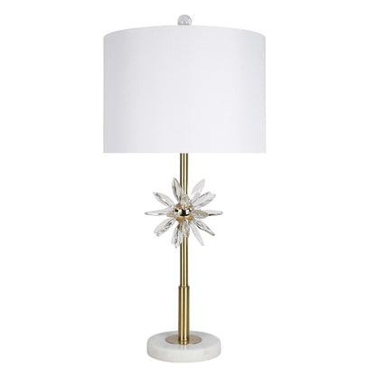Classy Living Crystal Bloom 1Lt Table Lamp/Set of 2, Gold/White