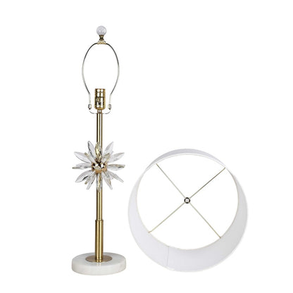 Classy Living Crystal Bloom 1Lt Table Lamp/Set of 2, Gold/White