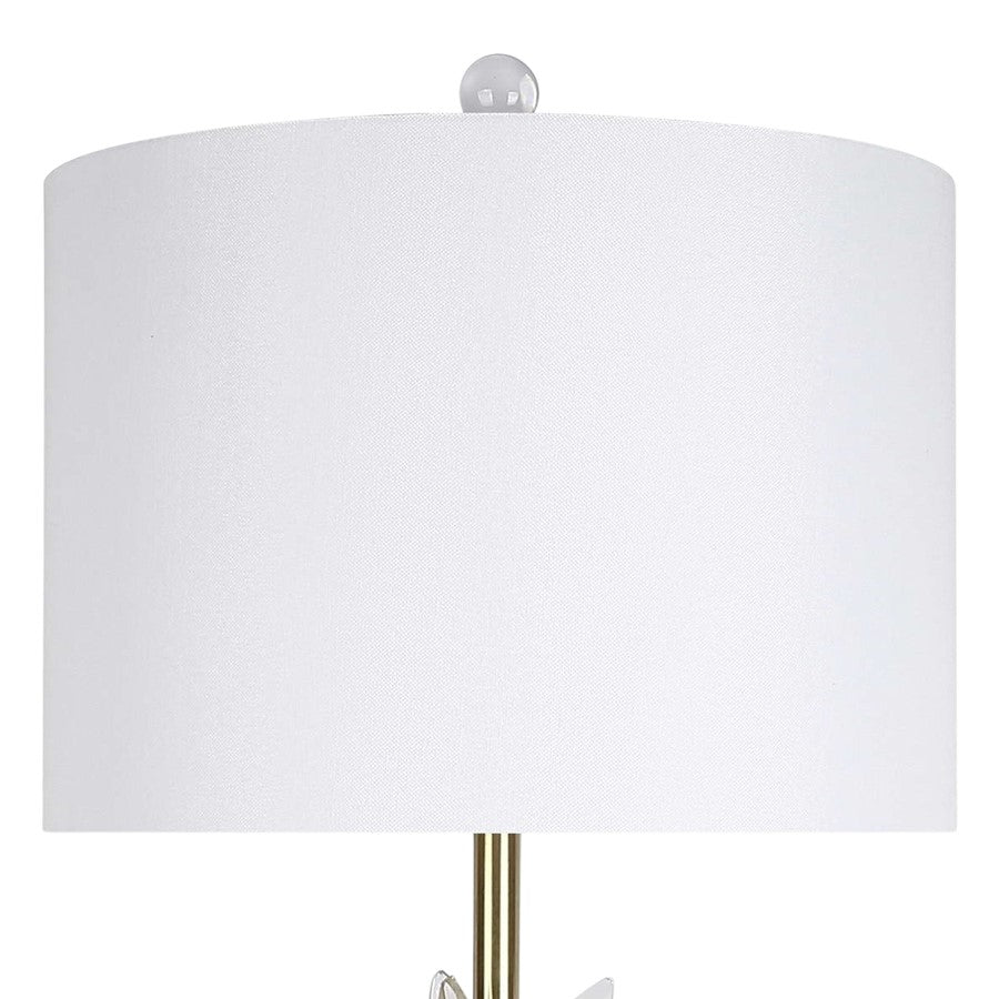 Classy Living Crystal Bloom 1Lt Table Lamp/Set of 2, Gold/White