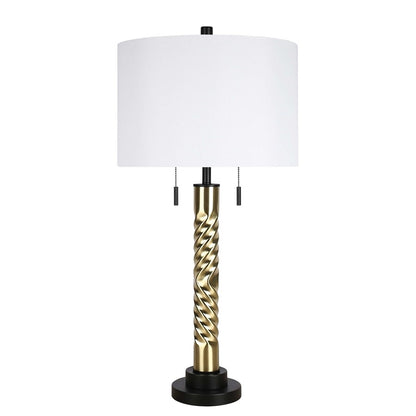 Classy Living Twist Elegance 2Lt Table Lamp/Set of 2, Black, Gold/White