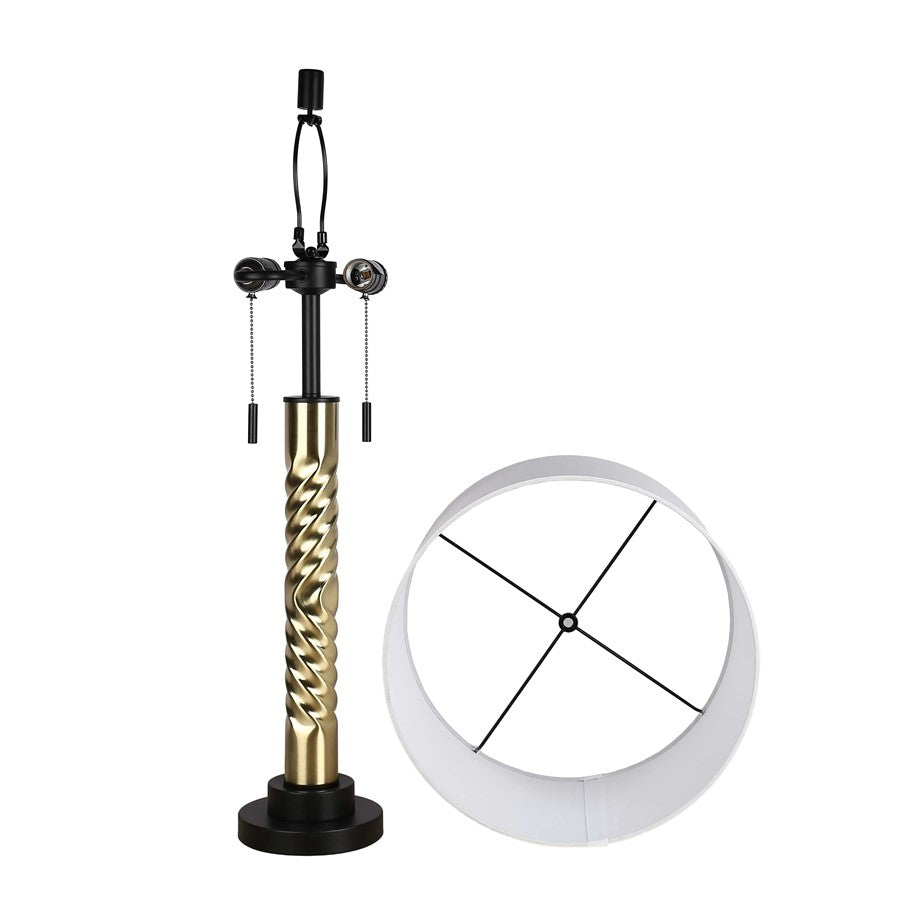 Classy Living Twist Elegance 2Lt Table Lamp/Set of 2, Black, Gold/White