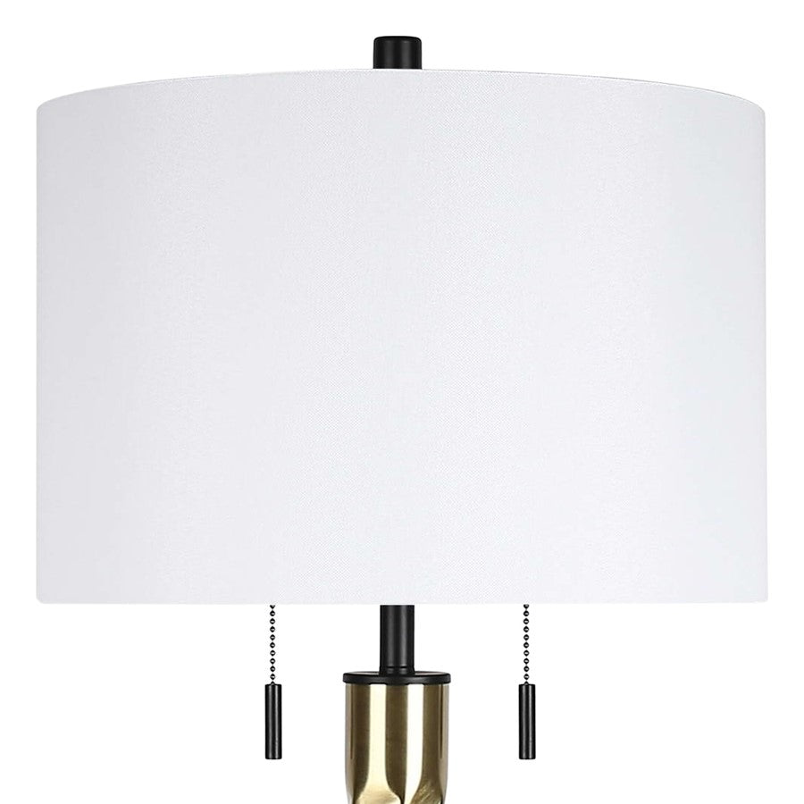 Classy Living Twist Elegance 2Lt Table Lamp/Set of 2, Black, Gold/White