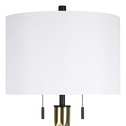 Classy Living Twist Elegance 2Lt Table Lamp/Set of 2, Black, Gold/White