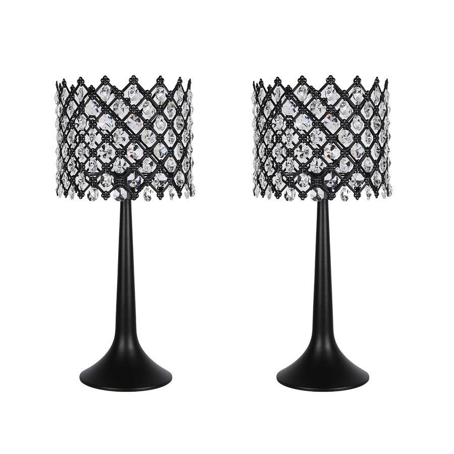 Classy Living Crystal Lattice Radiance Table Lamp/Set of 2, Blk/Clr - DS-ECL3306
