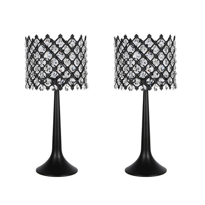 Classy Living Crystal Lattice Radiance Table Lamp/Set of 2, Blk/Clr - DS-ECL3306