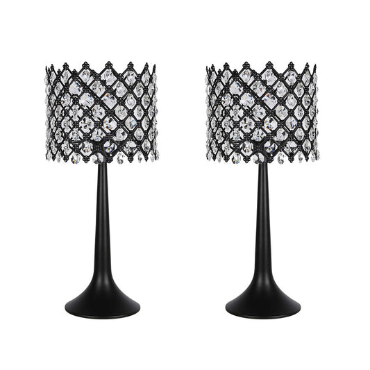 Classy Living Crystal Lattice Radiance Table Lamp/Set of 2, Blk/Clr - DS-ECL3306