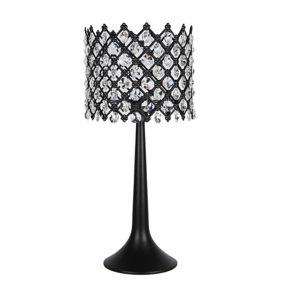 Classy Living Crystal Lattice Radiance Table Lamp/Set of 2, Black/Clear