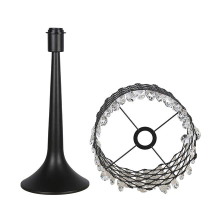 Classy Living Crystal Lattice Radiance Table Lamp/Set of 2, Black/Clear