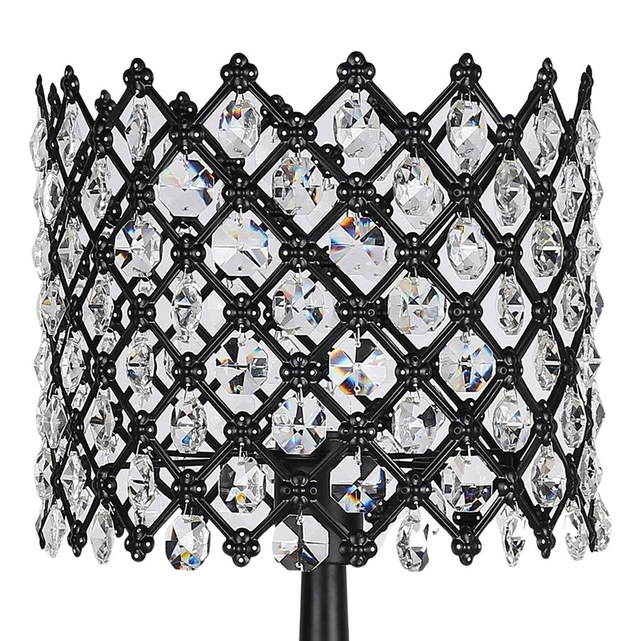Classy Living Crystal Lattice Radiance Table Lamp/Set of 2, Black/Clear
