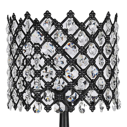 Classy Living Crystal Lattice Radiance Table Lamp/Set of 2, Black/Clear