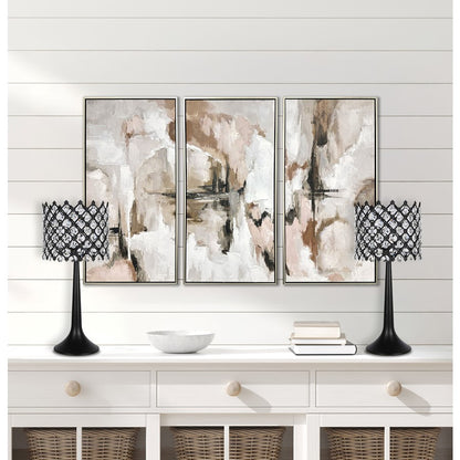 Classy Living Crystal Lattice Radiance Table Lamp/Set of 2, Black/Clear