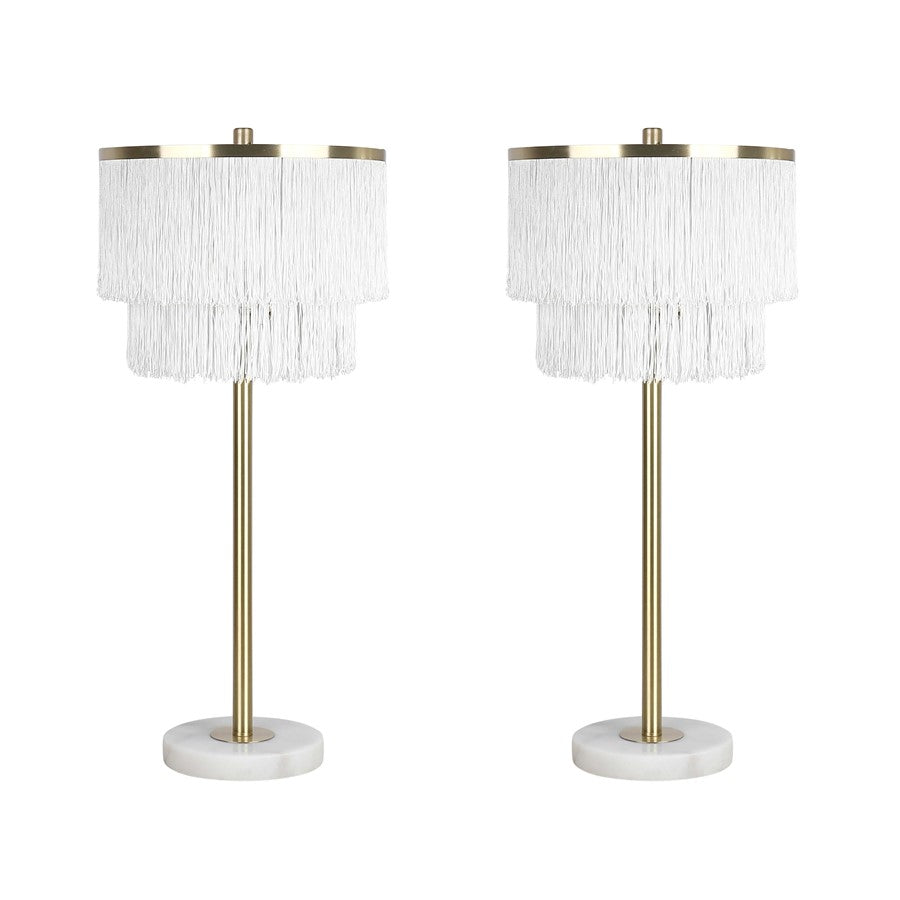 Classy Living Tassel Elegance 1Lt Table Lamp/Set of 2, Gld/Wht - DS-ECL3308