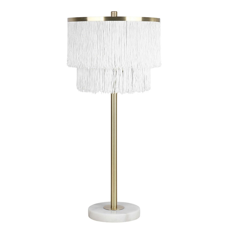 Classy Living Tassel Elegance 1Lt Table Lamp/Set of 2, Gold/White