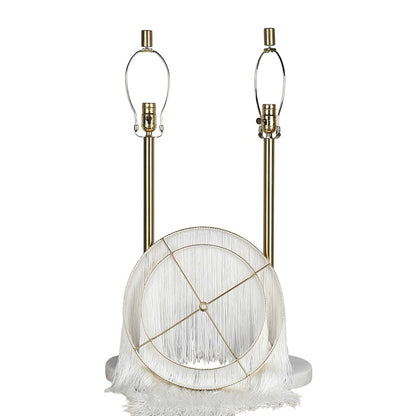 Classy Living Tassel Elegance 1Lt Table Lamp/Set of 2, Gold/White