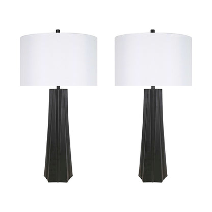 Classy Living Obsidian Glo 1Lt Table Lamp/Set of 2, Blk/Wht - DS-ECL3310