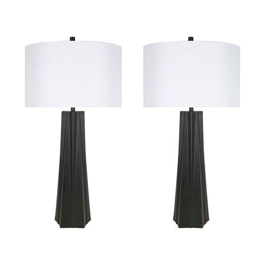 Classy Living Obsidian Glo 1Lt Table Lamp/Set of 2, Blk/Wht - DS-ECL3310