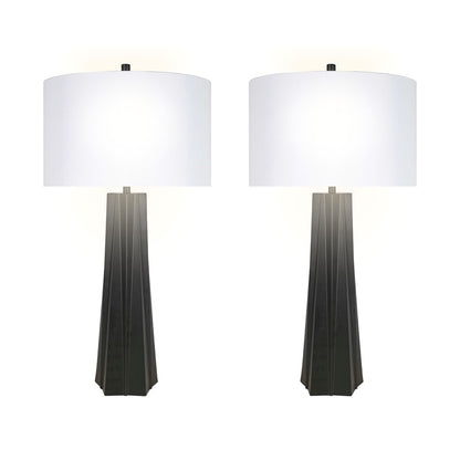 Classy Living Obsidian Glo 1Lt Table Lamp/Set of 2, Black/White