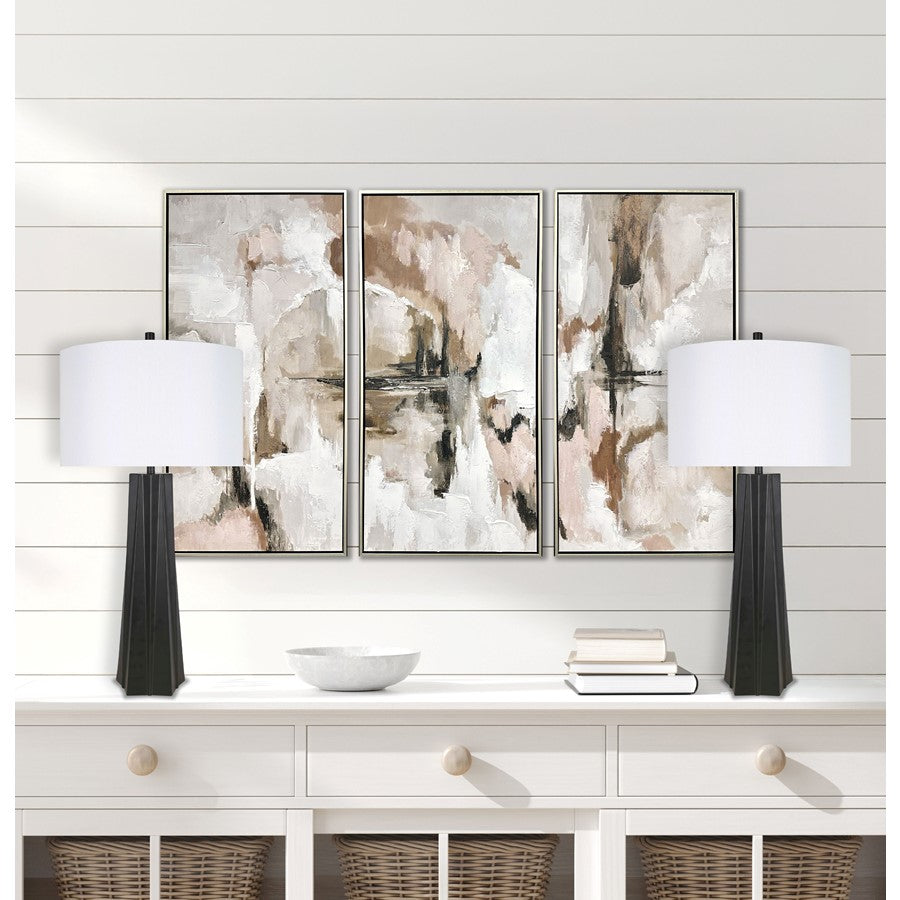 Classy Living Obsidian Glo 1Lt Table Lamp/Set of 2, Black/White