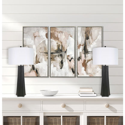 Classy Living Obsidian Glo 1Lt Table Lamp/Set of 2, Black/White