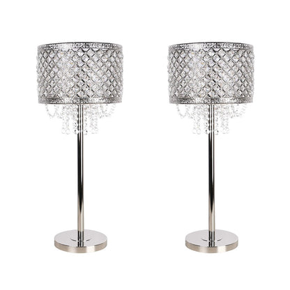 Classy Living Crystal Elegance 1Lt Table Lamp/Set of 2, Nickel/Clr - DS-ECL3312