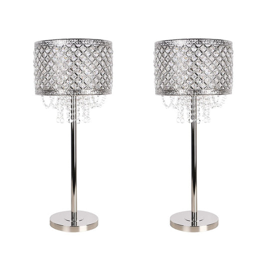 Classy Living Crystal Elegance 1Lt Table Lamp/Set of 2, Nickel/Clr - DS-ECL3312